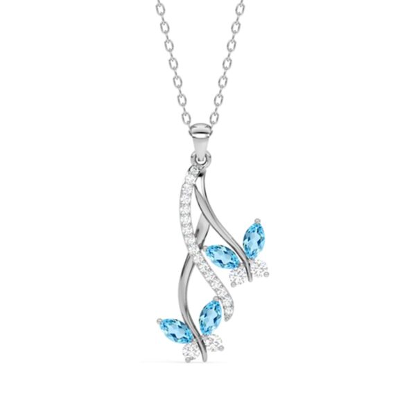 Clara 925 Sterling Silver Butterfly Pendant Earring Chain Jewellery Set | Rhodium Plated, Swiss Zirconia | Gift for Women & Girls - Image 2