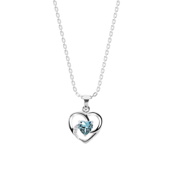 CLARA 925 Sterling Silver Heart Pendant Necklace | with or Without Chain | Gift for Women and Girls - Image 2