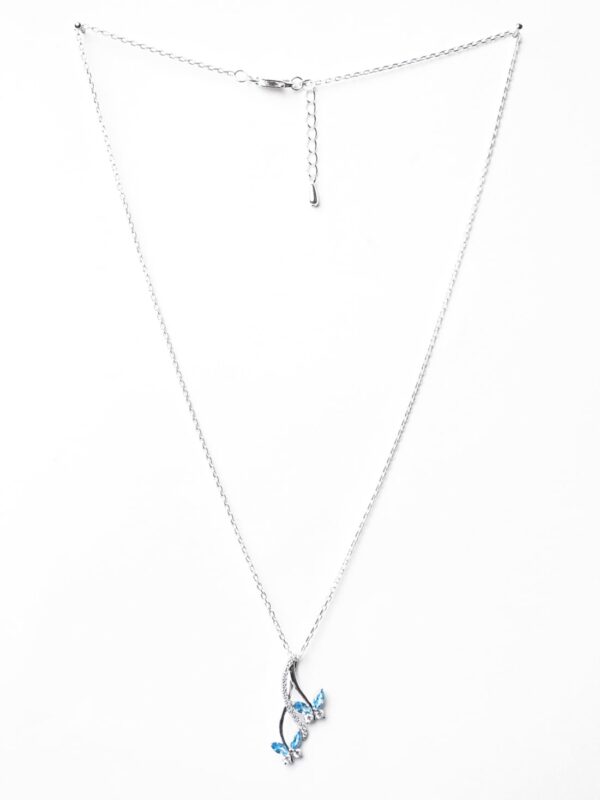 Clara 925 Sterling Silver Butterfly Pendant Earring Chain Jewellery Set | Rhodium Plated, Swiss Zirconia | Gift for Women & Girls - Image 4