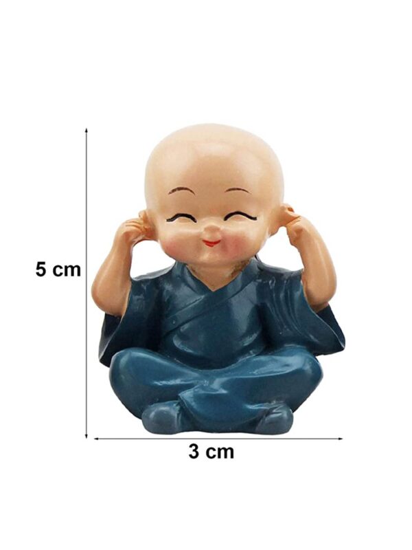 TIED RIBBONS Resin Buddha Monk Statues, Small, Multicolour, Set of 4 - Image 6
