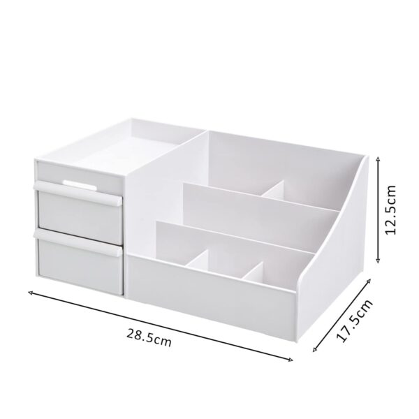 ALOXE Cosmetic Organizer Box Drawers Storage Plastic Stationary Box | Make Up Organiser For Women - Image 7