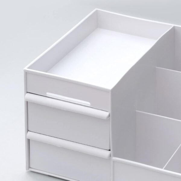 ALOXE Cosmetic Organizer Box Drawers Storage Plastic Stationary Box | Make Up Organiser For Women - Image 8