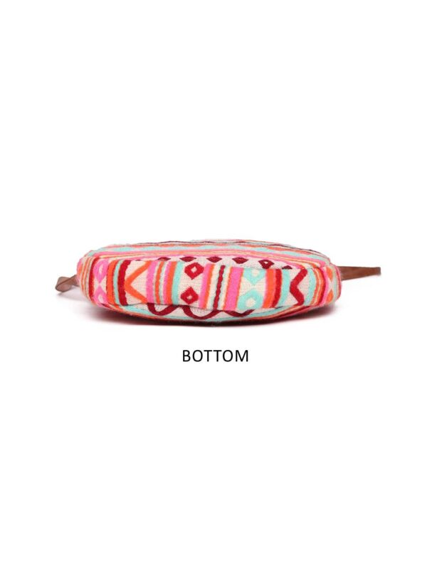 ASTRID Round Textured Sling Bag For Girls With Zip - Image 10