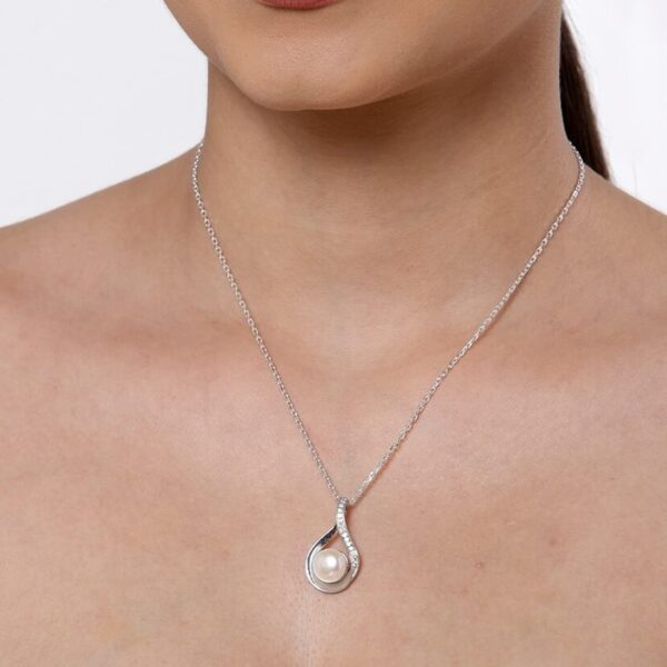 Clara 92.5 Sterling Silver Real Pearl Pendant with Chain |Gift for Women and Girls - Image 8