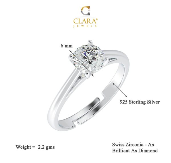 Clara Pure Real 925 Sterling Silver Adjustable Ring Band | Multiple Design Options |Gift for Women and Girls - Image 6