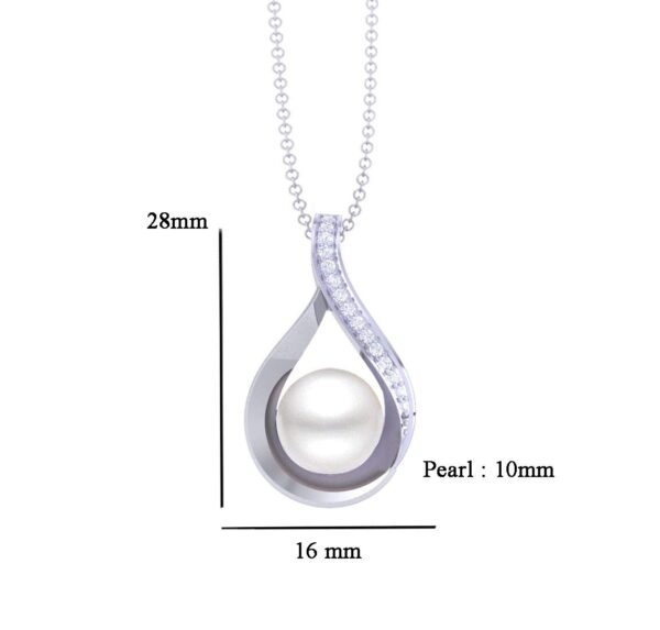Clara 92.5 Sterling Silver Real Pearl Pendant with Chain |Gift for Women and Girls - Image 5
