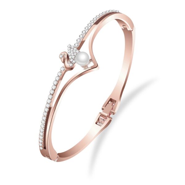 Shining Diva Fashion 18k Rose Gold Stylish Bracelet for Women and Girls - Image 2