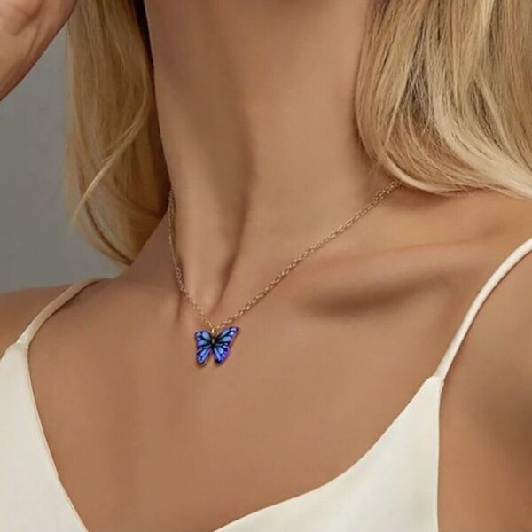 Shining Diva Fashion 5-6 Pcs Latest Stylish Butterfly Jewellery Necklace Set for Women Pendant Necklace Gifts for Girls - Image 8