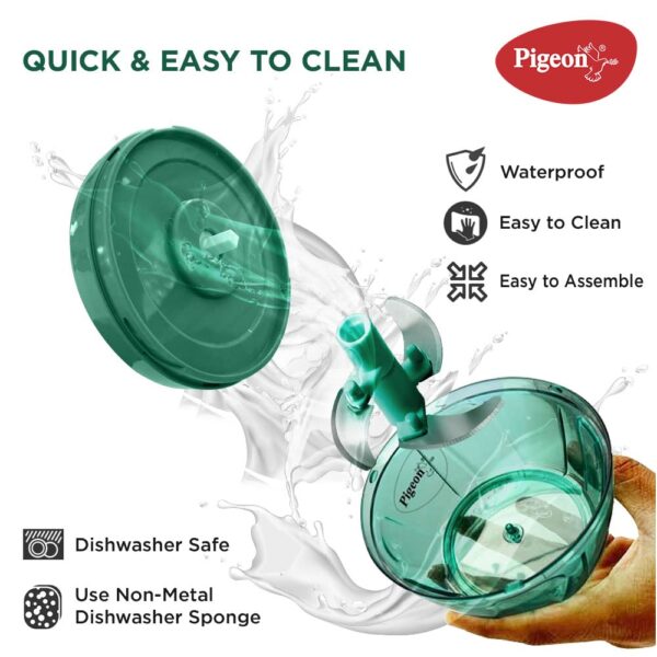Pigeon Polypropylene Mini Handy and Compact Chopper with 3 Blades for Effortlessly Chopping Vegetables and Fruits for Your Kitchen (12420, Green, 400 ml) - Image 7