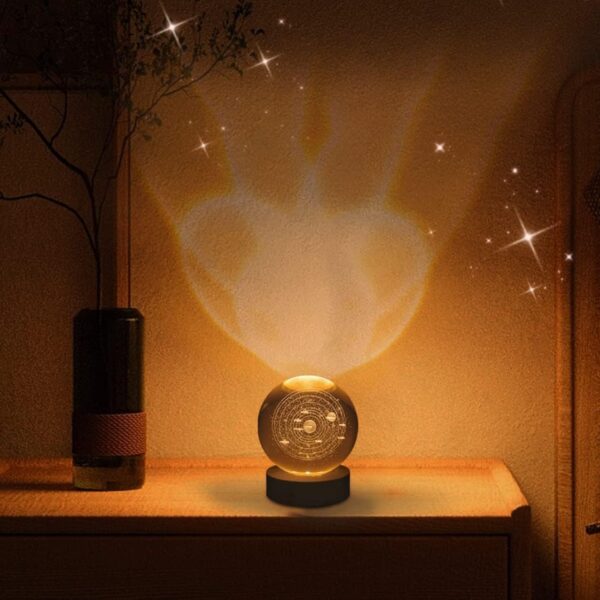 SHOPOGENIX Solar System Crystal Ball Night Light,Glass Ball Night LED Lamp with USB Powered 2.36 Inch Wooden Base Colorful Crystal Ball for Gifts Men,Women,Kids,Boys,Girls (Solar System) - Image 7
