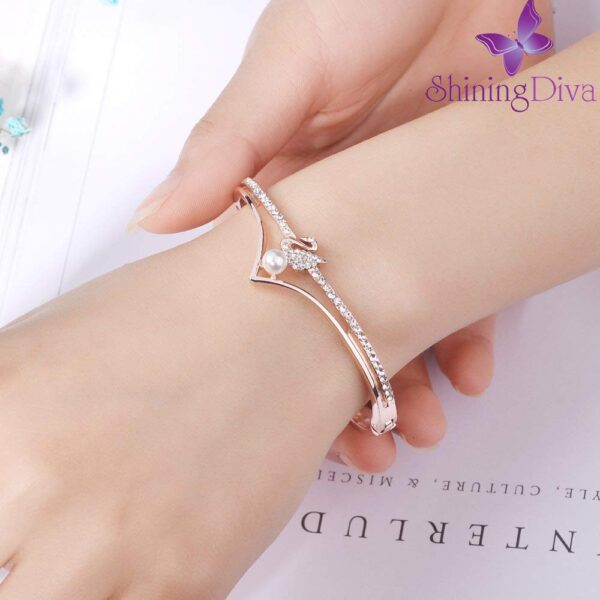 Shining Diva Fashion 18k Rose Gold Stylish Bracelet for Women and Girls - Image 7