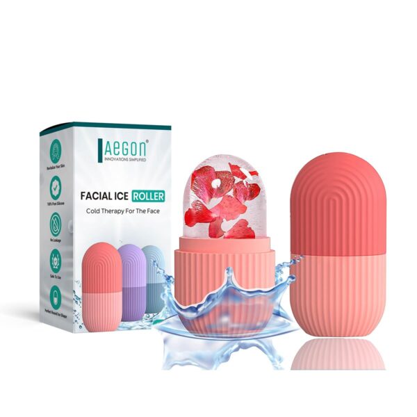 Aegon Ice Roller for Face | Ice Roller for Face Massager | Face Ice Roller for Men & Women | Ice Cube Roller for Glowing Skin & Puffy Eyes | Reusable & Unbreakable (Pink) - Image 2