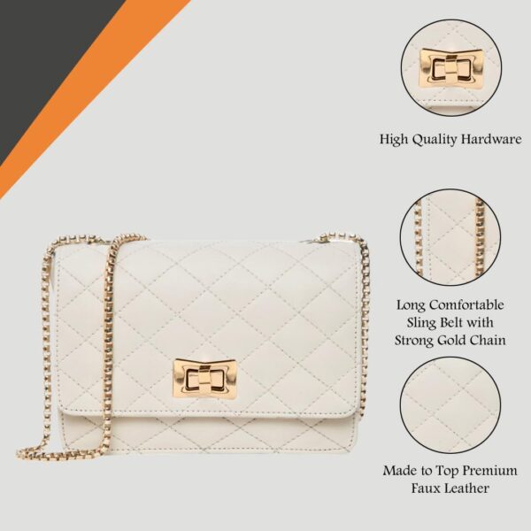 ADISA Women's Girls Party Sling Bag with Gold Chain (SL5090.) - Image 4