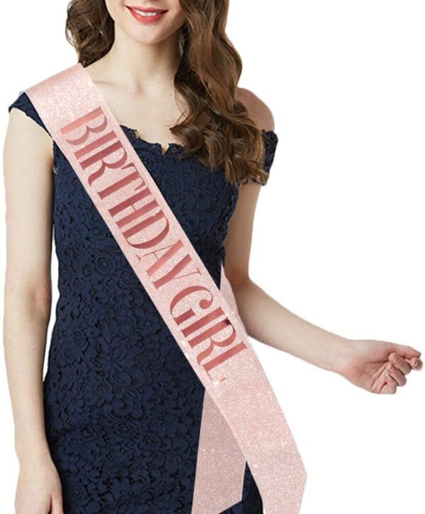 Shining Diva Fashion Latest Stylish Birthday Sash and Crown - Pack of 2 Pcs | Birthday Queen Crown | Birthday Gifts for Best Friend, Sister, Teenager | Birthday Decorations Items - Image 8
