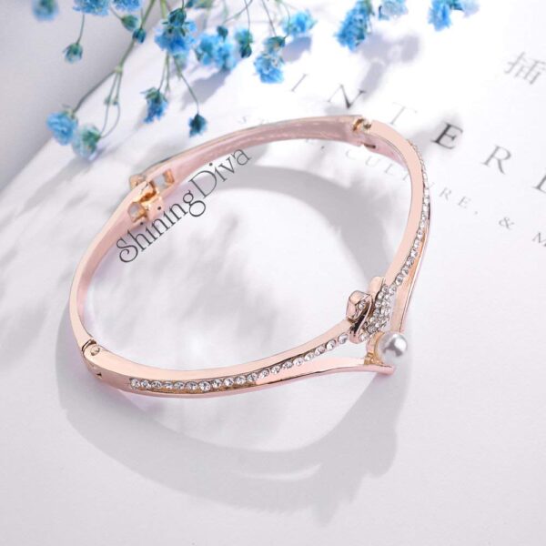 Shining Diva Fashion 18k Rose Gold Stylish Bracelet for Women and Girls - Image 5