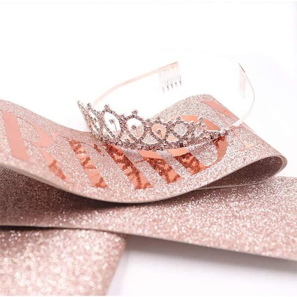 Shining Diva Fashion Latest Stylish Birthday Sash and Crown - Pack of 2 Pcs | Birthday Queen Crown | Birthday Gifts for Best Friend, Sister, Teenager | Birthday Decorations Items - Image 4