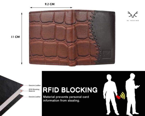 AL FASCINO Wallets for Men Leather Original Purses for Men RFID Wallet for Men Leather Wallet for Men Money Purse for Men Wallet Mens Wallet Men Wallet Gents Wallets Card Holder for Men Gents Wallets - Image 10