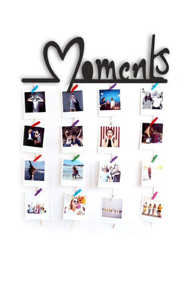VAH Picture Hanging Photo Frame Collage with Your Photo with Wooden Clips A Unique Gift for Birthday Anniversary Brother Sister,gifts Standard - Image 2