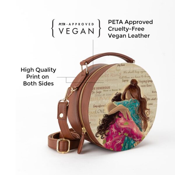 Kalankit Round Sling Bag For Women, Travel Crossbody Bags For Women, Stylish Cross Sling Bags for Women| Valentine Gift For Girlfriend, Birthday Gift For Girl | Vegan Leather - Image 8