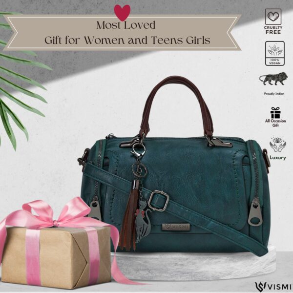 VISMIINTREND Stylish Vegan Leather Handbag Shoulder Purse Satchel Sling Bags for Women and Girls |Ladies Bag for Travel,Work,Office |Birthday/Anniversary Gift for Wife, Sister, Mother | Diwali Gifts - Image 8