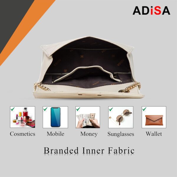 ADISA Women's Girls Party Sling Bag with Gold Chain (SL5090.) - Image 5