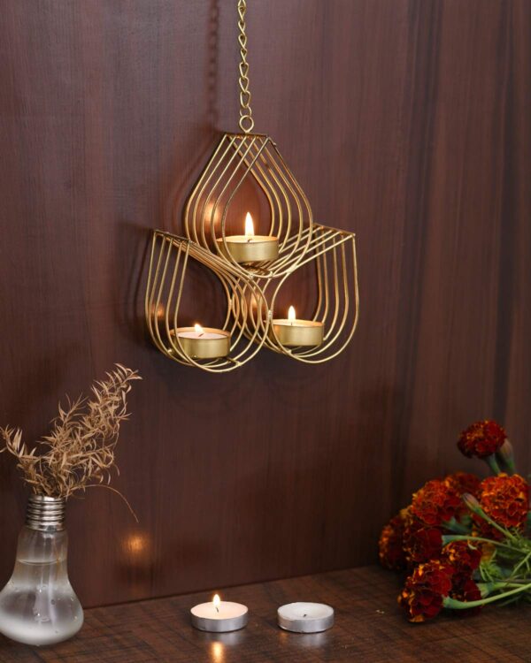 Collectible India Tealight Candle Holder Metal Wall Hanging Wall Art Sconce for Home Living Room Décor /Christmas Decoration Items/Christmas Decorations/Diwali Gifts for Family and Friends - Image 2