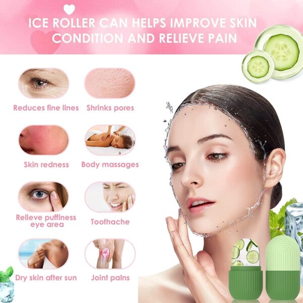 Aegon Ice Roller for Face | Ice Roller for Face Massager | Face Ice Roller for Men & Women | Ice Cube Roller for Glowing Skin & Puffy Eyes | Reusable & Unbreakable (Pink) - Image 6