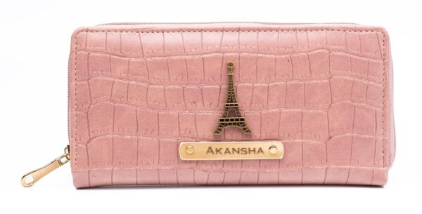 AICA Personalized Name & Charm Self -Textured Leather Customized Womens Wallet Purse (NudePink) |Birthday Anniversary Gift for Women Wife Girlfriend Girl - Image 2