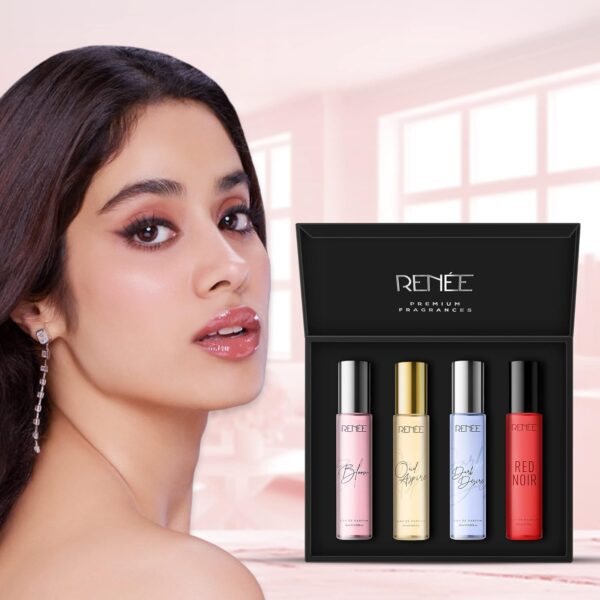 RENEE Women's Luxury Perfume Gift Set Combo Pack of 4 Eau De Parfum - 15ml Travel-size Bottles, Long Lasting Scents of Floral, Fruity & Spicy Notes - Image 3