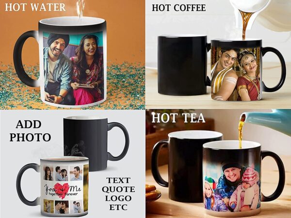 Aousome Personalized Gift Custom Photo Quote Name Wish Ceramic Magic Mug for Birthday Gift, Anniversary Gift Etc 325 ML (Magic White) - Image 3