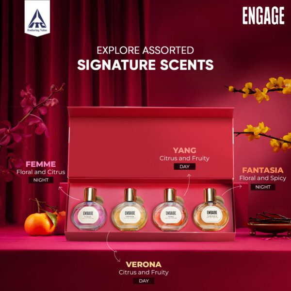 Engage Gift Set - Luxury Perfume Gifts For Women, 100ml, Long Lasting Smell Women Perfume, Best Diwali Gift Hamper by ITC, Eau De Parfum for Girls, Travel Sized Perfume Combo, 25ml x 4 - Image 5