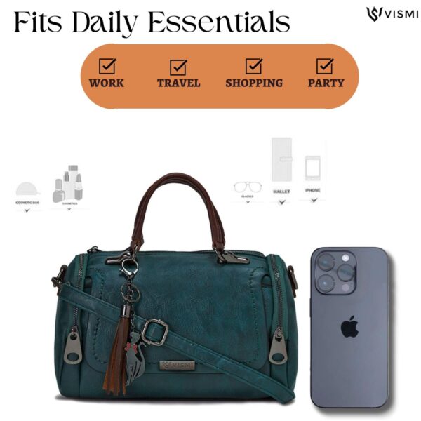 VISMIINTREND Stylish Vegan Leather Handbag Shoulder Purse Satchel Sling Bags for Women and Girls |Ladies Bag for Travel,Work,Office |Birthday/Anniversary Gift for Wife, Sister, Mother | Diwali Gifts - Image 6