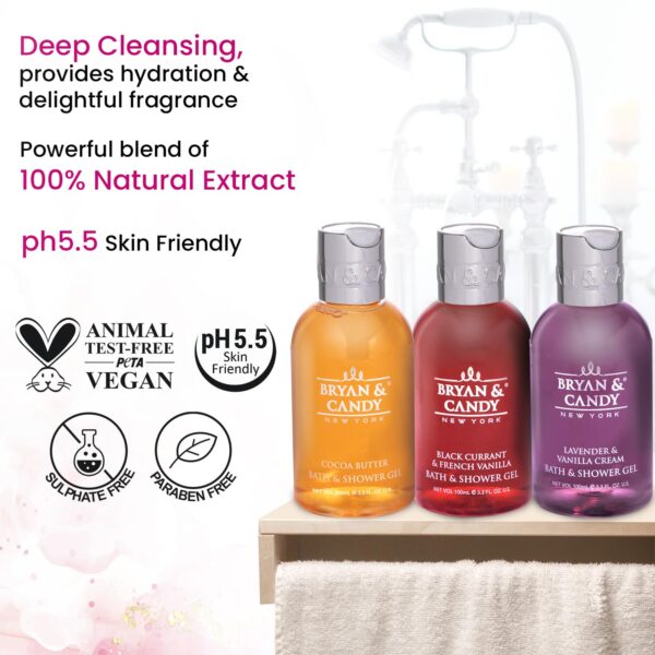 Bryan & Candy Luxurious Shower Gel Combo Kit | Diwali Gift Set for Women & Men, pH 5.5 Skin Friendly, Travel Size, Fresh Fragrances 100% Vegan, SLS & Paraben Free (Pack of 3) - Image 5