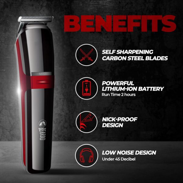 Beardo Ape-X 3-in-1 Multipurpose Trimmer for Men | Grooming Kit :- Trimmer, Shaver, Ear & Nose Trimmer | Stainless Steel self-sharpening blades | USB charge | Gift For Brother | Gift For Friends - Image 5