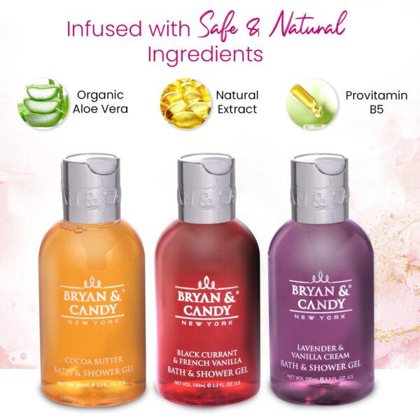 Bryan & Candy Luxurious Shower Gel Combo Kit | Diwali Gift Set for Women & Men, pH 5.5 Skin Friendly, Travel Size, Fresh Fragrances 100% Vegan, SLS & Paraben Free (Pack of 3) - Image 4