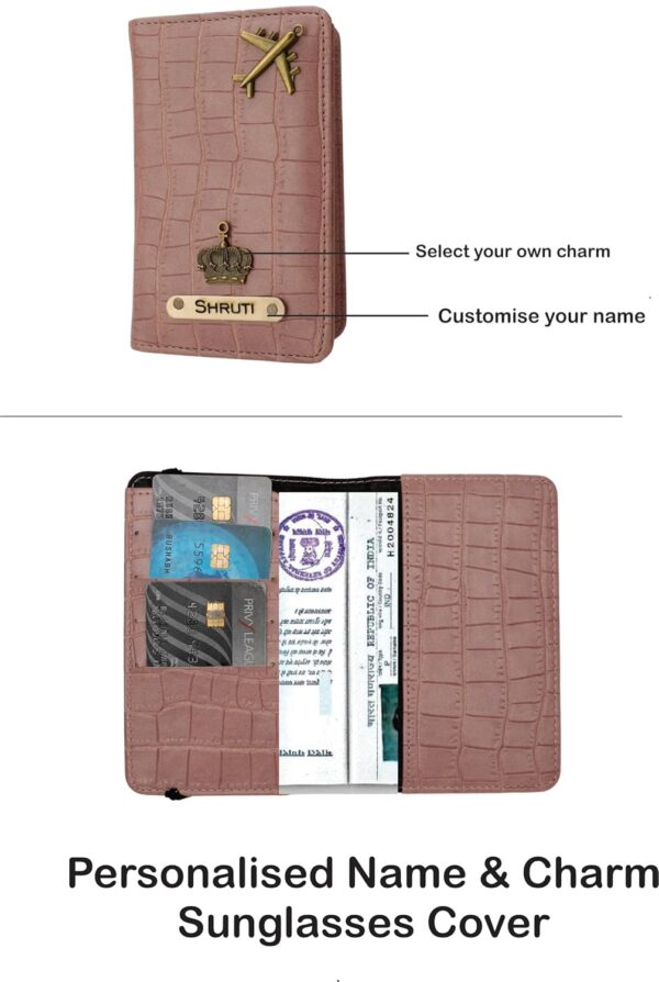 AICA Personalized Name & Charm Self-Textured Leather Wallet Women’s Combo Giftset (NudePink) | Birthday Anniversary Wedding Gifts for Women - Image 7