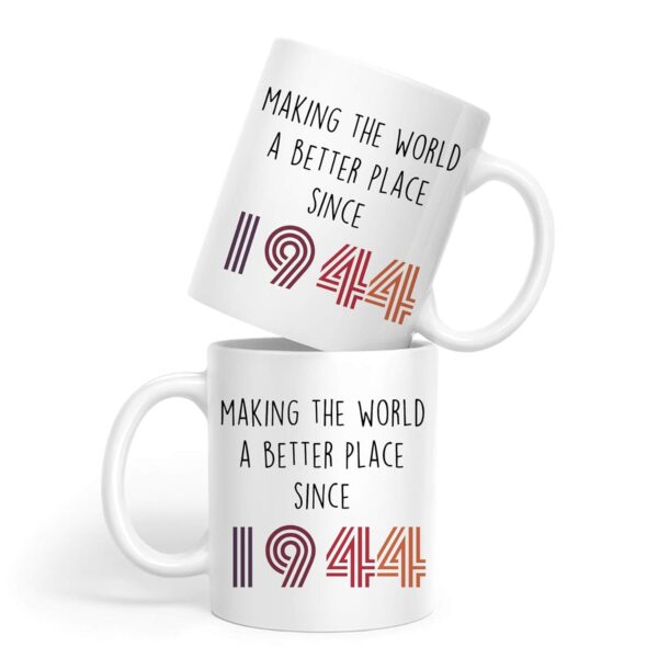 AliCarr Making The World a Better Place Since 1944 Coffee Mugs - Novelty Ceramic Coffee Mug Tea Cup White 77th Birthday Gifts for Men Gift Ideas - Image 6