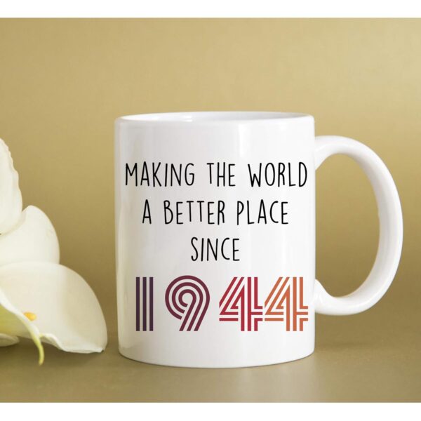 AliCarr Making The World a Better Place Since 1944 Coffee Mugs - Novelty Ceramic Coffee Mug Tea Cup White 77th Birthday Gifts for Men Gift Ideas - Image 7