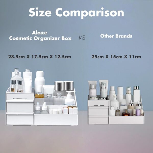 ALOXE Cosmetic Organizer Box Drawers Storage Plastic Stationary Box | Make Up Organiser For Women - Image 5