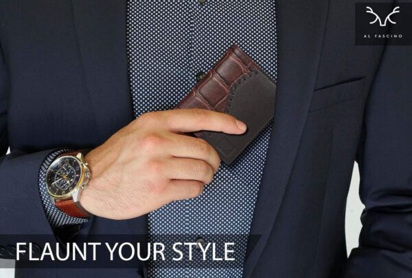 AL FASCINO Wallets for Men Leather Original Purses for Men RFID Wallet for Men Leather Wallet for Men Money Purse for Men Wallet Mens Wallet Men Wallet Gents Wallets Card Holder for Men Gents Wallets - Image 8
