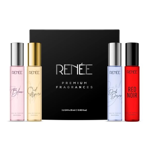 RENEE Women's Luxury Perfume Gift Set Combo Pack of 4 Eau De Parfum - 15ml Travel-size Bottles, Long Lasting Scents of Floral, Fruity & Spicy Notes - Image 4
