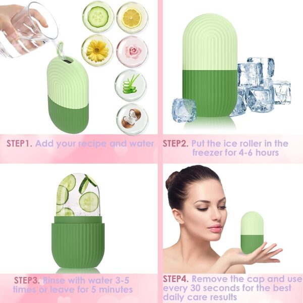 Aegon Ice Roller for Face | Ice Roller for Face Massager | Face Ice Roller for Men & Women | Ice Cube Roller for Glowing Skin & Puffy Eyes | Reusable & Unbreakable (Pink) - Image 5
