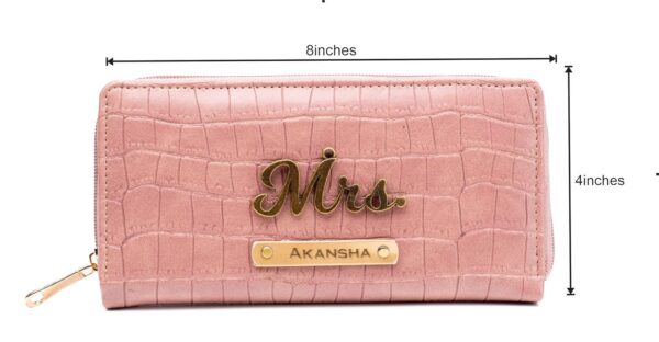 AICA Personalized Name & Charm Self -Textured Leather Customized Womens Wallet Purse (NudePink) |Birthday Anniversary Gift for Women Wife Girlfriend Girl - Image 8