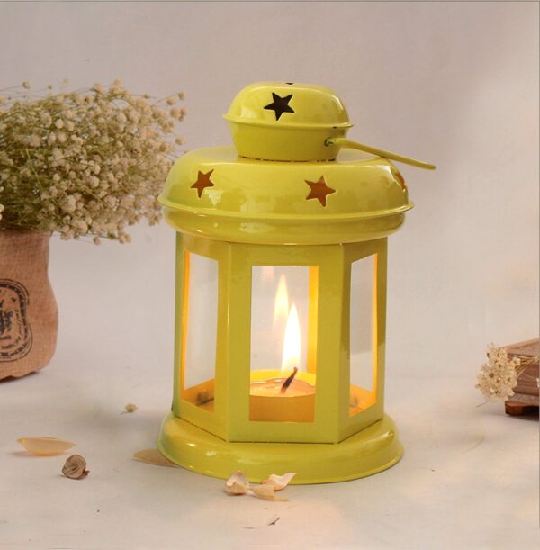 TIED RIBBONS Set of 2 Hanging Lantern Tealight Candle Holder for Dining Table Home Decorations - Diwali Decorations Items for Home Decor (Yellow and Blue) - Diwali Decor - Diwali Gifts - Image 4