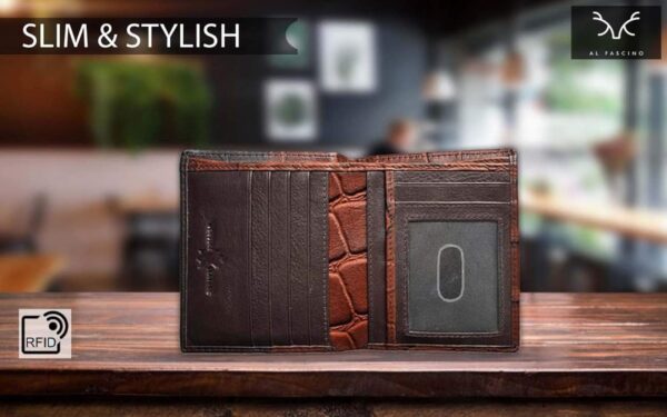 AL FASCINO Wallets for Men Leather Original Purses for Men RFID Wallet for Men Leather Wallet for Men Money Purse for Men Wallet Mens Wallet Men Wallet Gents Wallets Card Holder for Men Gents Wallets - Image 5