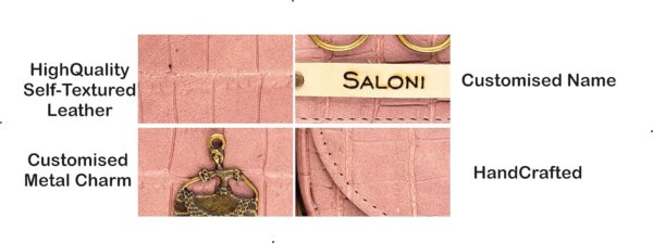 AICA Personalized Name & Charm Self-Textured Leather Wallet Women’s Combo Giftset (NudePink) | Birthday Anniversary Wedding Gifts for Women - Image 8