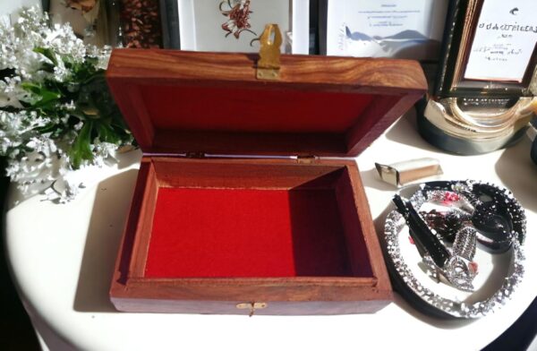Handicrafts Handmade Wooden Jewellery Box for Women Wood Jewel Organizer Hand Carved with Intricate Carvings Gift Items - 6 inches - Image 4