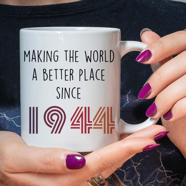 AliCarr Making The World a Better Place Since 1944 Coffee Mugs - Novelty Ceramic Coffee Mug Tea Cup White 77th Birthday Gifts for Men Gift Ideas - Image 8