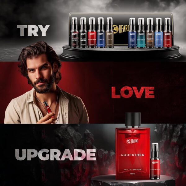 Beardo Mini Perfume Trial Kit, 10 x 5ml | Best Date Night Fragrances for Men | Travel friendly perfume kit for all moods & occasions | Ideal gift for men | Rakhi Gift for Brother | Friendship Day Gift - Image 4