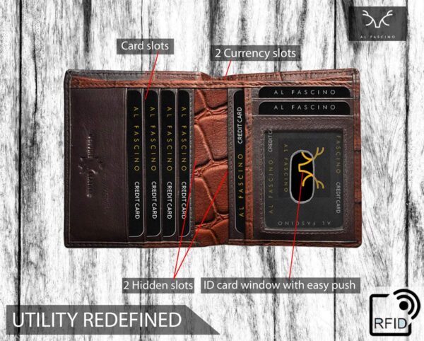AL FASCINO Wallets for Men Leather Original Purses for Men RFID Wallet for Men Leather Wallet for Men Money Purse for Men Wallet Mens Wallet Men Wallet Gents Wallets Card Holder for Men Gents Wallets - Image 9